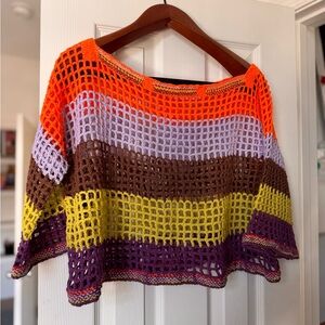 Handmade cropped knitted top